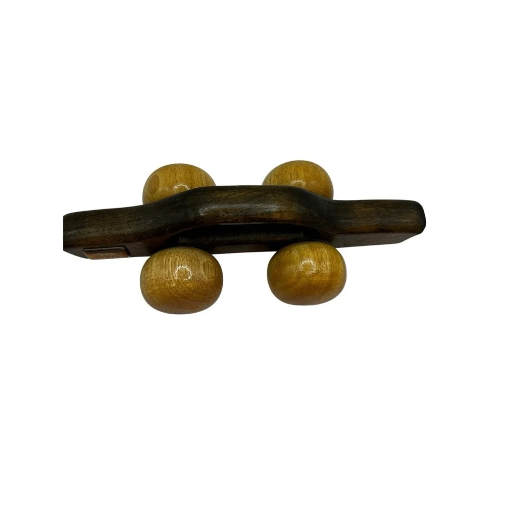Vintage Jaguar‎ Two-Tone Wooden Back Massager Roller Car Vehicle Collectible